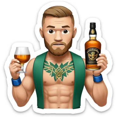 Conor mcreggor in the mma octagon with whiskey sticker
