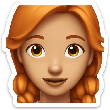 a girl with brown eyes, foxy orange ears sticker
