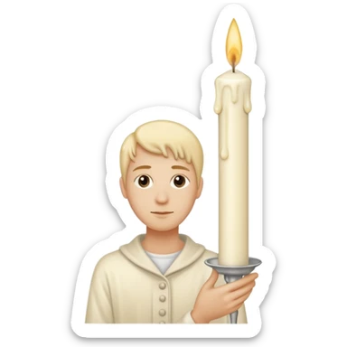 Thin and long Leaning Candle dripping wax as if someone is holding it sticker