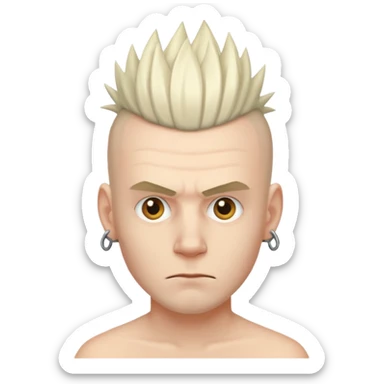 Mohawk white man  sticker