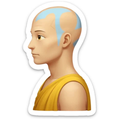 Emoji of Shoulders Muscle from side view. He has big shoulders. His skin is completely yellow and has no hair or facial expressions and has no clothing. sticker