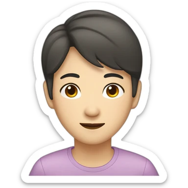 Asian gender neutral person lying on the floor sticker