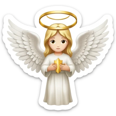 guardian angel with wings and halo from bible sticker