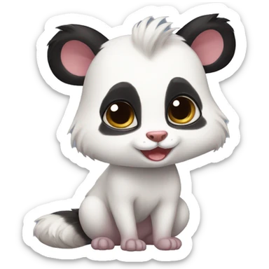 Cute skunk-panda-ferret-cat-hybrid full body sticker