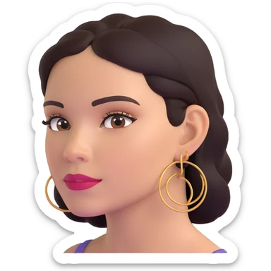 stylish Latina woman with hoop earrings sticker