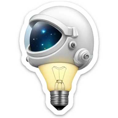 an astronaut lightbulb sticker