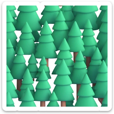 dense forest with pine trees sticker