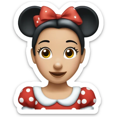 Minnie Mouse wearing Christmas dress sticker