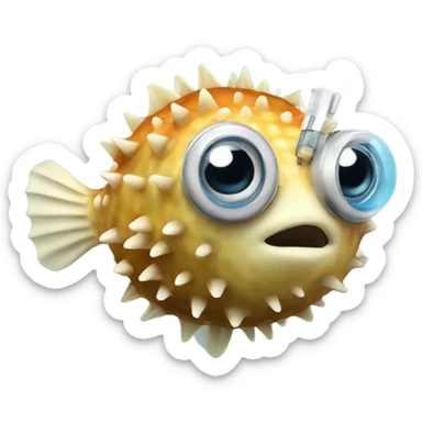 Puffer fish with a vape sticker