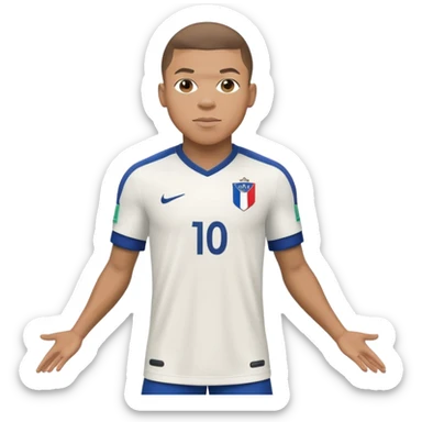 Kylian Mbappé soccer player in France jersey number 10 sticker