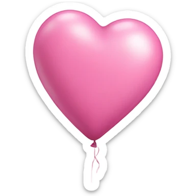 Pink and white heart balloon sticker