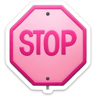 Light pink stop sign sticker