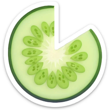 circular slice of cucumber sticker