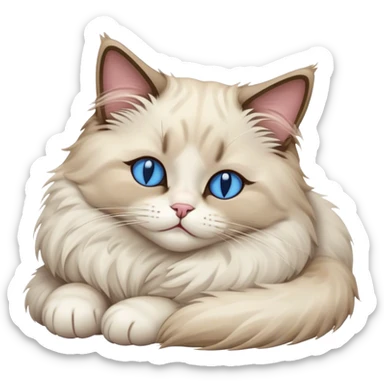 Ragdoll cat napping sticker