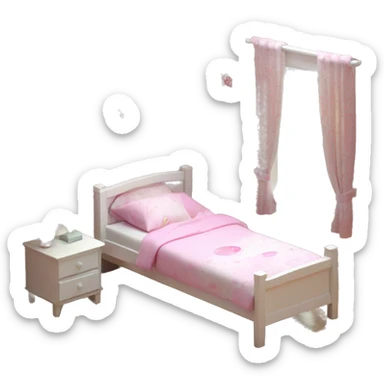 isometric-3d-cute-small-bedroom-child-interior sticker