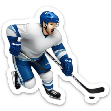 angry hockey player sticker