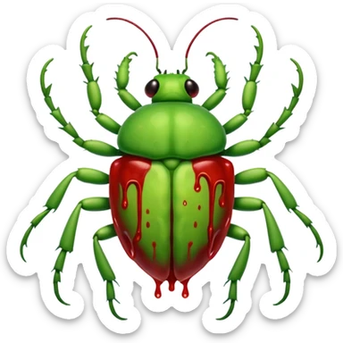 A green bloody bugger to be used an enemy fire in game play sticker