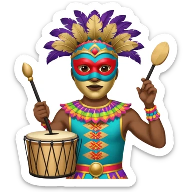 Masked Festival Drummer man sticker