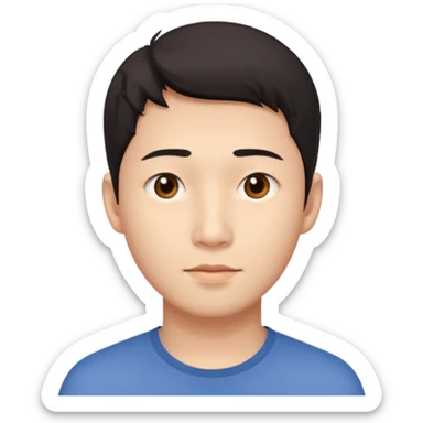 asian male thin face sticker