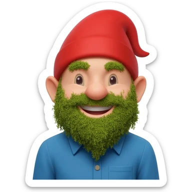 Red hat blue shirt gnome sticker