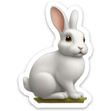 Lapin sur un oiseau sticker