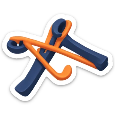 orange and navy blue slingshot sticker