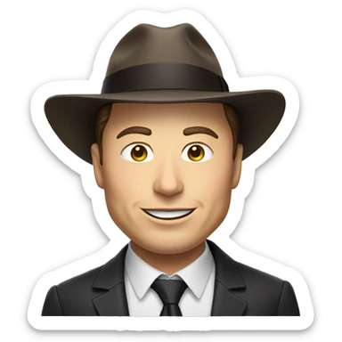 elon musk with a hat that says sold sticker