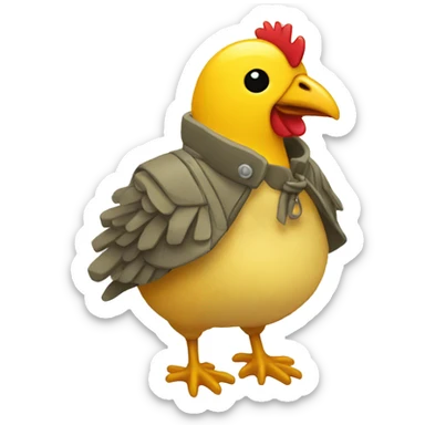 Pollito con chaqueta sticker