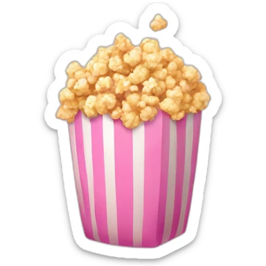 pink popcorn bag sticker