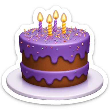 Purple birthday cake with sprinkles  sticker