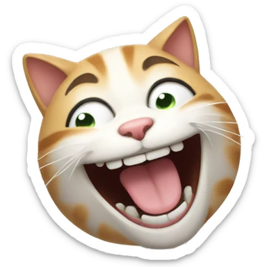 The cat laughs sticker