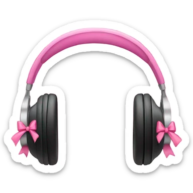 headphones with pink bows sticker