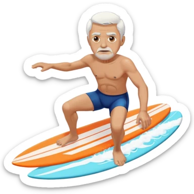121 year old man surfing sticker