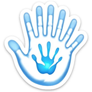 handprint with a glowing sign in the center sticker