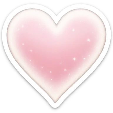 Light pink heart white sparkles  sticker