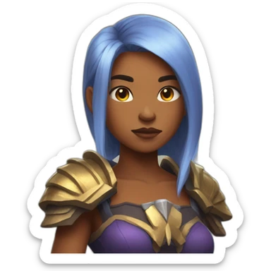 Brawn hair girl playing Dota 2 sticker