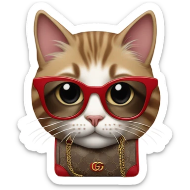 Cat with Gucci bag sticker