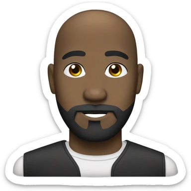 black guy with a bald hair, with black beard, black moustache, and big black eyebrows sticker