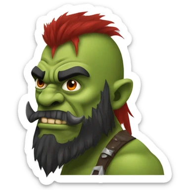 Berserker orc with red beard & mohican sticker