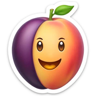 Peach and eggplant emoji colliding sticker
