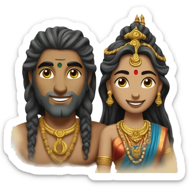 Lord shiva and parvati sticker