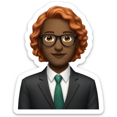 Professional with Tortoise Shell glasses Auburn highlighted hair who likes mermaids sticker