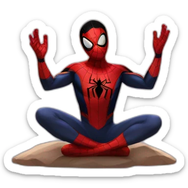 Spiderman Miles morales doing a meditation sticker