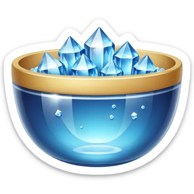 a bowl of crystal sticker