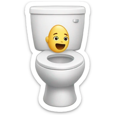 human pooping in toilet sticker