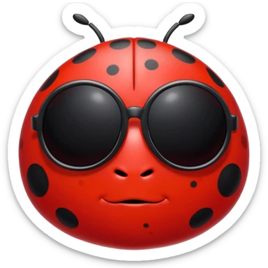 an evil ladybug with dark sunglasses  sticker