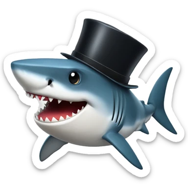 Shark with a tophat sticker