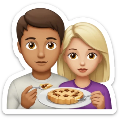 Light brown brunette man eating pussy of white blonde woman hazel eyes  sticker