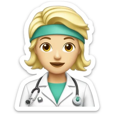 femme blond docteur sticker