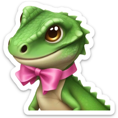 Lizard with pink bow  sticker